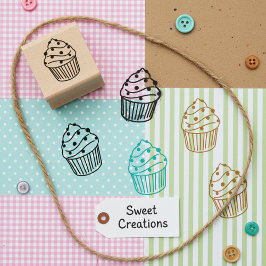 Cupcake Briefmarke - Mini-Holzkunst Briefmarke für Gummistempel