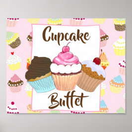 Cupcake Buffet Party Sign Poster