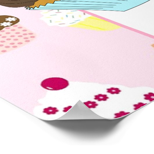 Cupcake Buffet Party Sign Poster (Ecke)