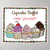Cupcake Buffet | Schild mit Hochzeitsnahrung oder  (Vorne)