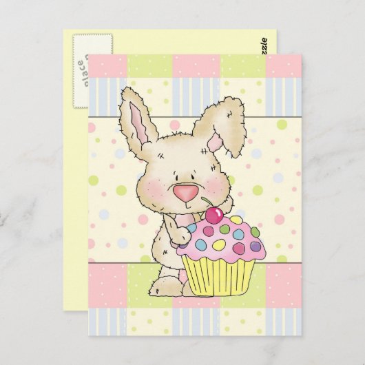 Cupcake Bunny Postcard Postkarte (Vorne/Hinten)