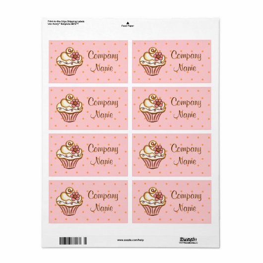 Cupcake Business Bakery Labels (Vorne)