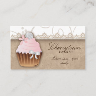 Cupcake Business Card Bäckerei Vintag Niedliche S Visitenkarte