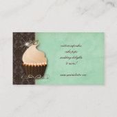 Cupcake Business Card Kronenminze brauner Damast Visitenkarte (Rückseite)