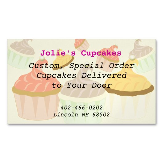 Cupcake Business Card Magnet (Vorderseite)
