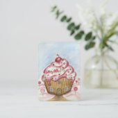Cupcake Business Card Visitenkarte (Stehend Vorderseite)