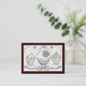 Cupcake Business Card Visitenkarte (Stehend Vorderseite)