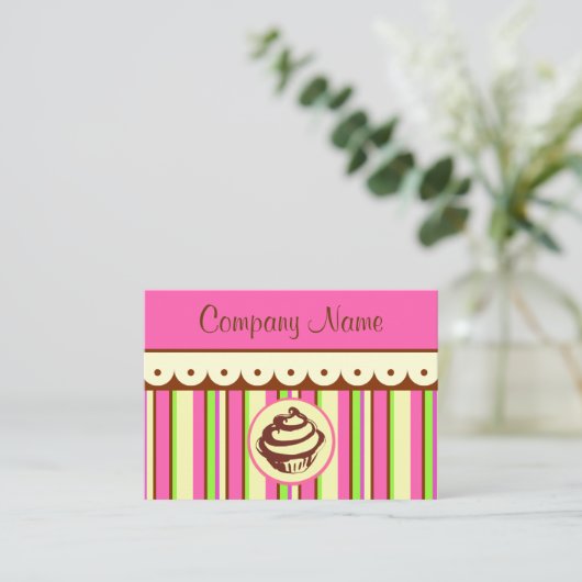 Cupcake Business Card Visitenkarte (Stehend Vorderseite)