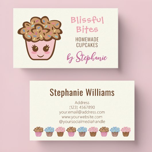 Cupcake Business Cards für hausgemachte Cupcake Ba Visitenkarte