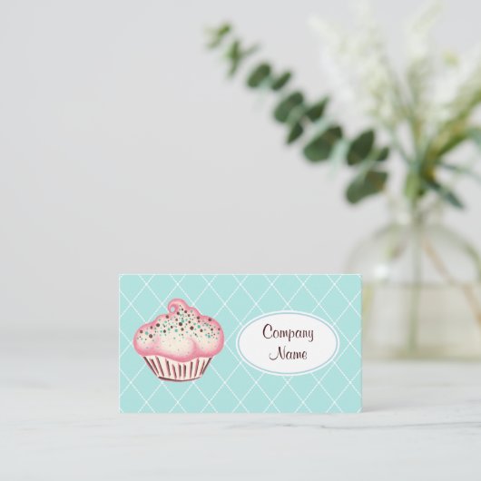 Cupcake Business Cards Visitenkarte (Stehend Vorderseite)