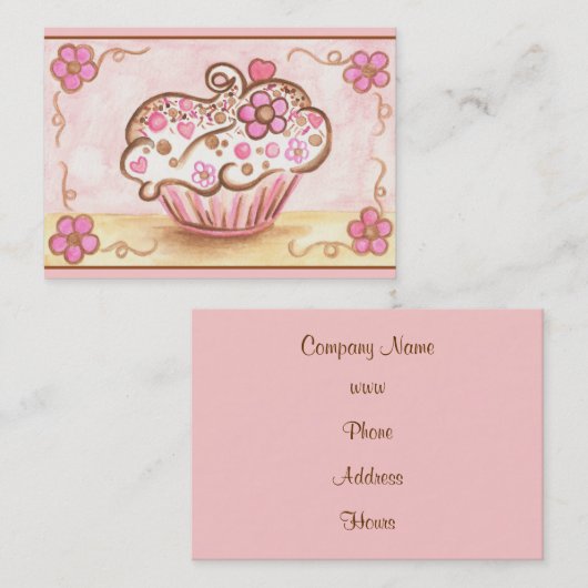 Cupcake Business Cards Visitenkarte (Vorne/Hinten)