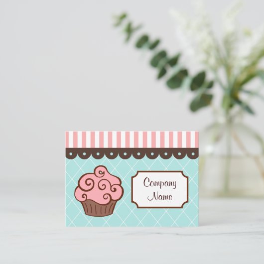 Cupcake Business Cards Visitenkarte (Stehend Vorderseite)