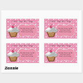 Cupcake Business oder Box Label, Rosa und Weiß Rechteckiger Aufkleber (Blatt)