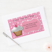 Cupcake Business oder Box Label, Rosa und Weiß Rechteckiger Aufkleber (Umschlag)