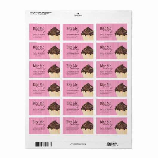 Cupcake Business Packaging Labels Adressaufkleber (Vorne)