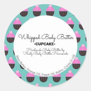 Cupcake-Butter-Bad-Branding-Verpackung Runder Aufkleber