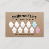 Cupcake Cake Bakery Rustic Kraft Loyalty Prämie Treuekarte (Vorderseite)