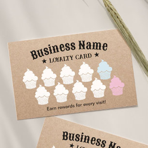 Cupcake Cake Bakery Rustic Kraft Loyalty Prämie Treuekarte