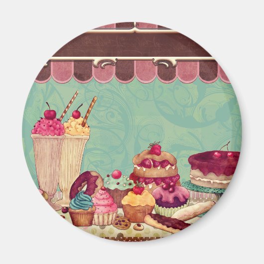 Cupcake Cake Party Signaturbanner Magnet (Vorne)