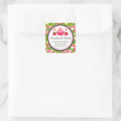 Cupcake Cake Pop Himbeere Bäckerei Box Siegel Quadratischer Aufkleber (Tasche)