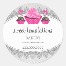 Cupcake Cake Pops Bäckerei Verpackung Runder Aufkleber
