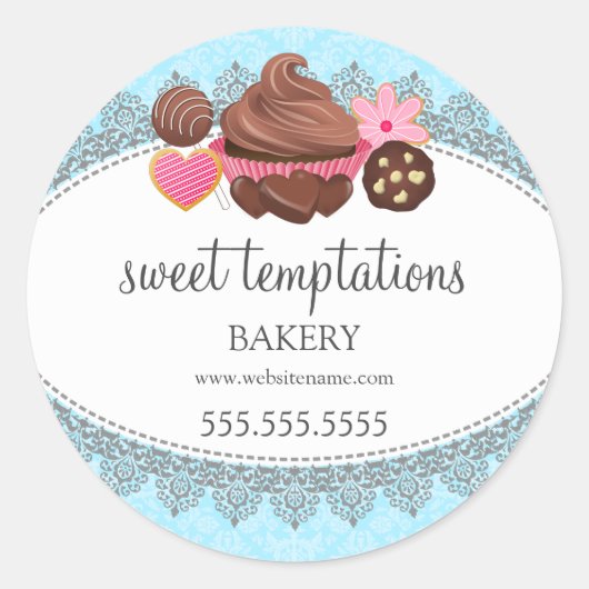 Cupcake Cake Pops Kochgebäck Verpackung Runder Aufkleber (Vorderseite)