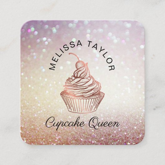 Cupcake Cakes & Süßigkeiten Zuhause Bäckerei Rusti Quadratische Visitenkarte (Vorderseite)