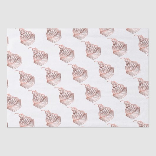 Cupcake Cakes & Süßigkeiten Zuhause Bäckerei Rusti Seidenpapier (Vorderseite)