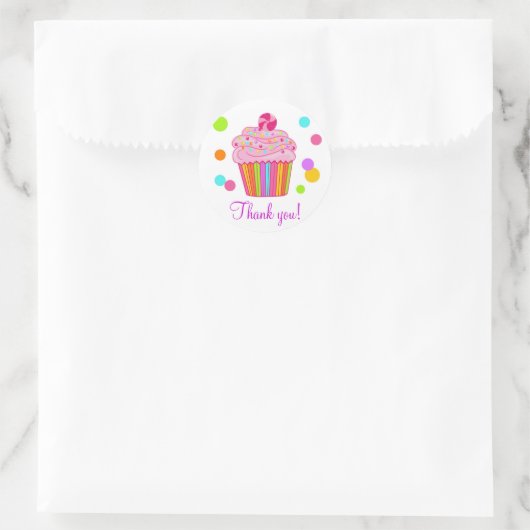 Cupcake Candy Surprise Runder Aufkleber (Tasche)