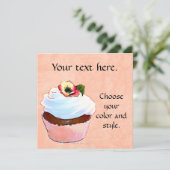 Cupcake Card Einladung Party (Stehend Vorderseite)