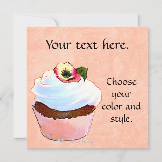 Cupcake Card Einladung Party (Vorderseite)