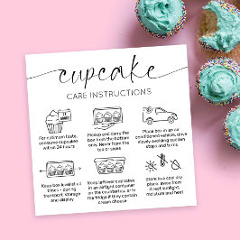 Cupcake Care Card Elegantes Script Minimal Vielen  Quadratische Visitenkarte