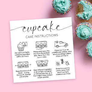 Cupcake Care Card Elegantes Script Minimal Vielen Quadratische Visitenkarte