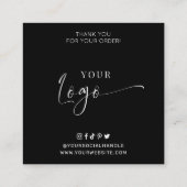 Cupcake Care Card Elegantes Script Minimal Vielen Quadratische Visitenkarte (Rückseite)