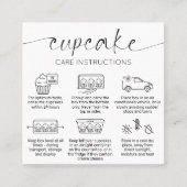 Cupcake Care Card Elegantes Script Minimal Vielen Quadratische Visitenkarte (Vorderseite)