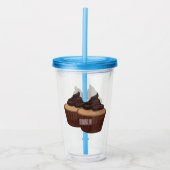 Cupcake Cartoon Illustration Acryltrinkbecher (Vorderseite)