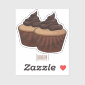 Cupcake Cartoon Illustration Aufkleber (Blatt)