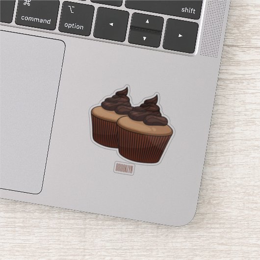 Cupcake Cartoon Illustration Aufkleber (Ausschnitt)