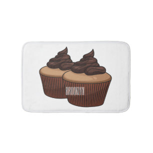 Cupcake Cartoon Illustration Badematte