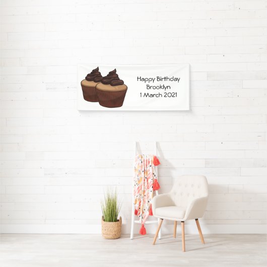 Cupcake Cartoon Illustration Banner (Insitu)