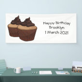 Cupcake Cartoon Illustration Banner (Messe)