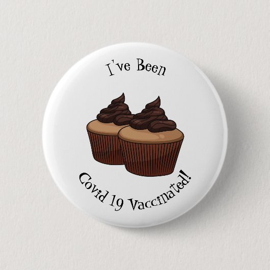 Cupcake Cartoon Illustration Button (Vorderseite)