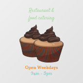 Cupcake Cartoon Illustration Fensteraufkleber (Blatt)