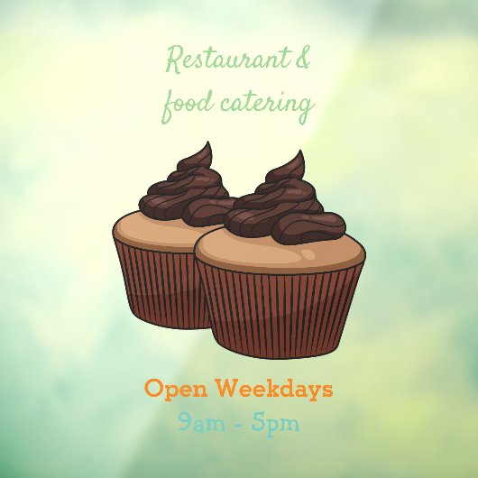 Cupcake Cartoon Illustration Fensteraufkleber (Blatt 3)