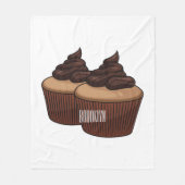Cupcake Cartoon Illustration Fleecedecke (Vorderseite)