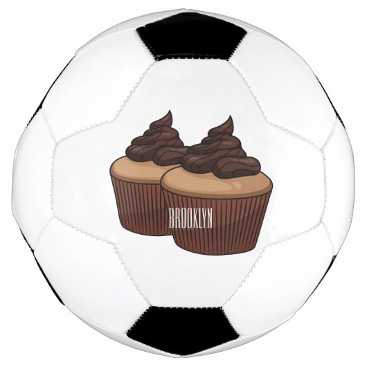 Cupcake Cartoon Illustration Fußball (Vorderseite)
