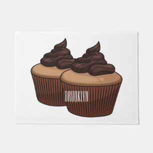 Cupcake Cartoon Illustration Fußmatte