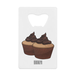 Cupcake Cartoon Illustration Geldbeutel Flaschenöffner