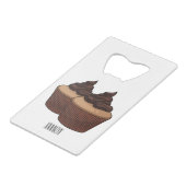 Cupcake Cartoon Illustration Geldbeutel Flaschenöffner (Vorderseite Schrägansicht)