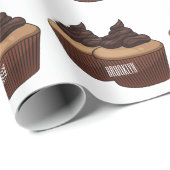 Cupcake Cartoon Illustration Geschenkpapier (Rolleneckpunkt)